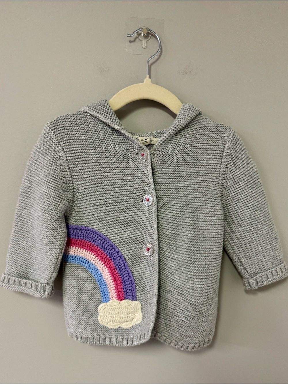 Kids knit hooded jacket